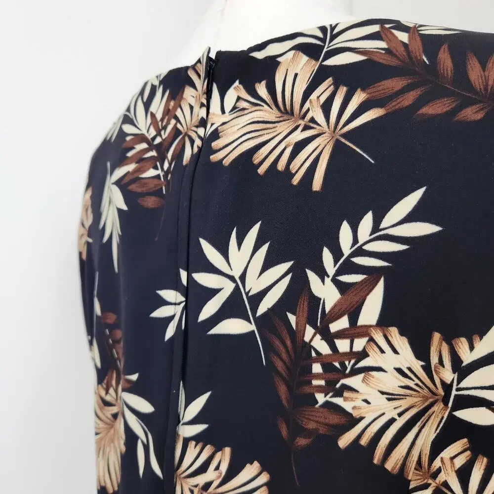 Vintage 90s Black Hawaiian Floral Sleeveless Scoop Neck Maxi Dress Studio I XL - Picture 9 of 11